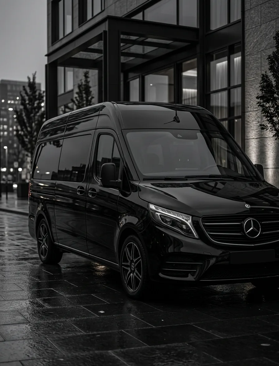 Mercedes-Benz V klasės mikroautobusas keleivių grupei